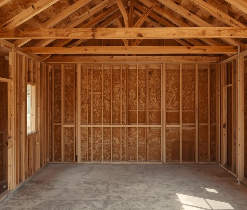 a wooden structure for a small home, just the structure